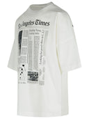 Palm Angels 'Paxlatime News' White Cotton T Shirt