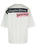 Palm Angels 'Paxlatime News' White Cotton T Shirt