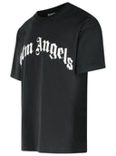 Palm Angels Black Cotton T Shirt