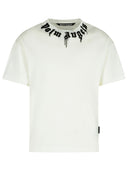 Palm Angels White Cotton T Shirt