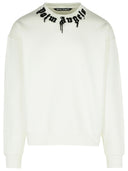 Palm Angels White Cotton Sweatshirt