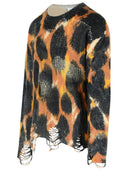 Laneus gevlekte 'Leopard Destroyed' baby-alpacamix trui