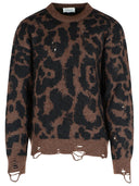 Laneus Two Tone Merino Wool Blend Sweater