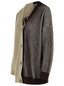 Moschino Jeans Two Tone Cashmere Blend Cardigan