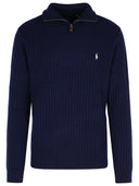 Polo Ralph Lauren Navy Wool And Cotton Sweater