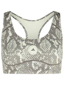 Adidas By Stella Mccartney Snake Print Polyester Blend Sporty Top