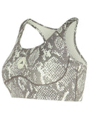 Adidas By Stella Mccartney Snake Print Polyester Blend Sporty Top