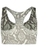 Adidas By Stella Mccartney Snake Print Polyester Blend Sporty Top