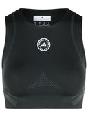 Adidas By Stella Mccartney Black Polyester Blend Crop Top