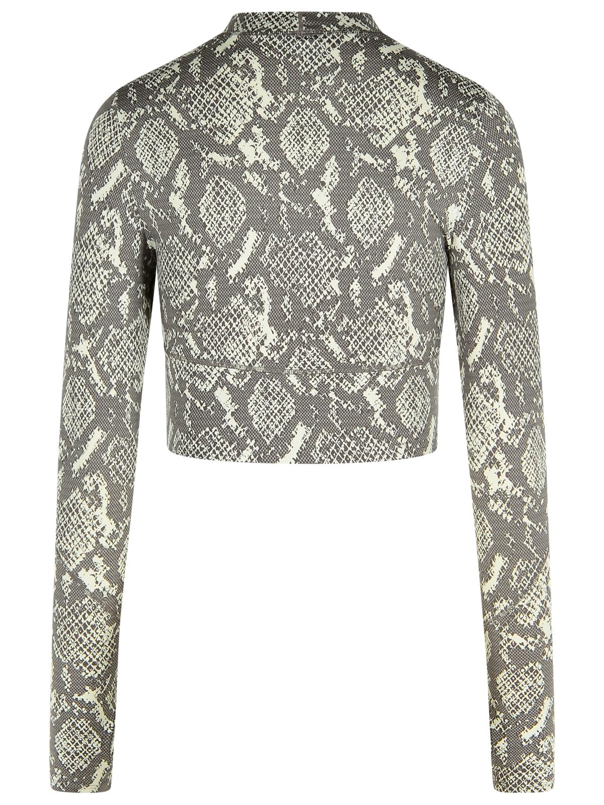 Adidas By Stella Mccartney Snake Print 'Crop' Polyester Blend Sweater