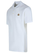 Moncler White Cotton Polo Shirt In White 'Piquet' Cotton