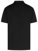 Moncler Black Cotton Polo Shirt In Black 'Piquet' Cotton