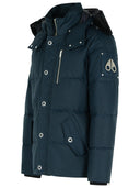 Moose Knuckles 'Original 3 Q' Navy Cotton Blend Down Jacket
