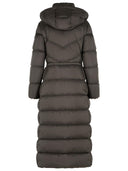 Moose Knuckles 'Belle' Long Brown Nylon Down Jacket