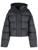 Chaqueta con capucha de poliéster negro raxxy