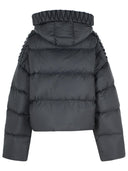 Chaqueta con capucha de poliéster negro raxxy