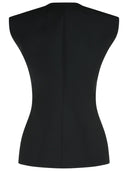 Róhe Sleeveless Blouse In Black Virgin Wool Blend