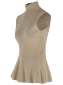 Róhe 'Sculptural' 'Taupe Melange' Cashmere Blend Tank Top