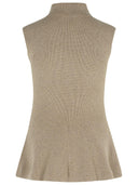 Róhe 'Sculptural' 'Taupe Melange' Cashmere Blend Tank Top