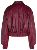 Burgunder Polyester Bomber Jacke drehen