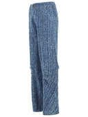 Ruota jeans di cotone blu largo