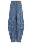 Ruota jeans di cotone blu largo