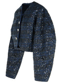 Rotate Dark Blue Polyester Short Jacket