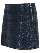 Rotate Dark Blue Polyester Miniskirt