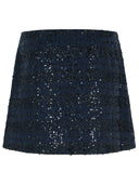 Rotate Dark Blue Polyester Miniskirt