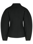 Gire la camisa de poliéster negro