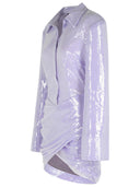 Rotate Misty Lilac Polyester Sequined Mini Dress