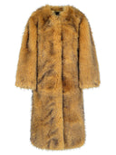 Rotate 'Bina' Beige Polyester Faux Fur Coat