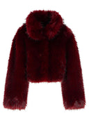 Rotate 'Salia' Burgundy Polyester Faux Fur Coat