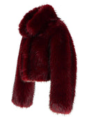 Rotate 'Salia' Burgundy Polyester Faux Fur Coat