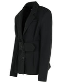 Rotate 'Larina' Black Polyester Blazer