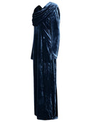 Gire el vestido 'Carlota' en la mezcla de seda azul