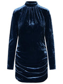 Rotate 'Vilma' Dress In Blue Silk Blend