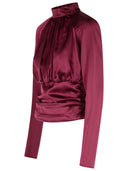 Rotate 'Kala' Burgundy Silk Blouse