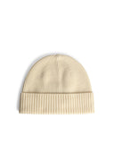 Seven Gauge Cream Wool Beanie