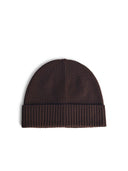 Gorro de lana marrón de siete calibres