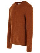 Maglione in misto lana vergine marrone calibro sette