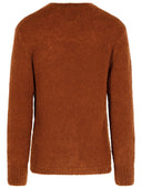 Maglione in misto lana vergine marrone calibro sette