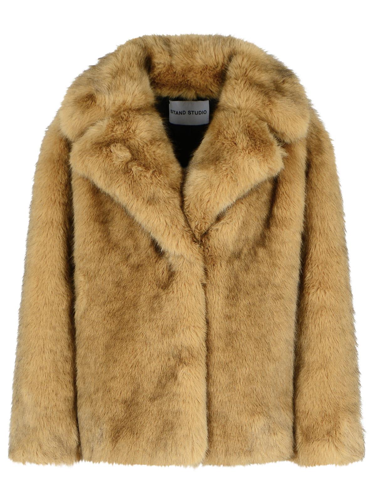 Stand Studio 'Valentina' Brown Faux Fur Jacket