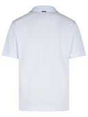 Zegna 'Pure' White Cotton Polo Shirt