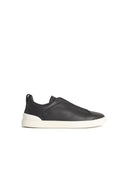 Zegna 'Triple Stitch' Brown Lear Sneakers
