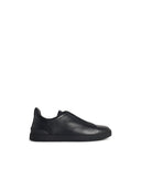 Zegna 'Triple Stitch' Black Lear Sneakers