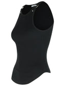 Courreges Black Cotton Tank Top