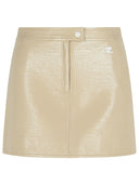 Courreges 'Reedition' Ivory Cotton Blend Miniskirt