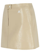Courreges 'Reedition' Ivory Cotton Blend Miniskirt
