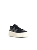 Hogan 'H Stripes' Black Lear Sneakers